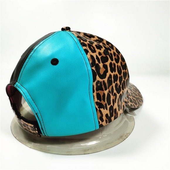 🧢 Leopard/Pink/Teal cap w/ satin lining🧢 - Picture 8 of 14